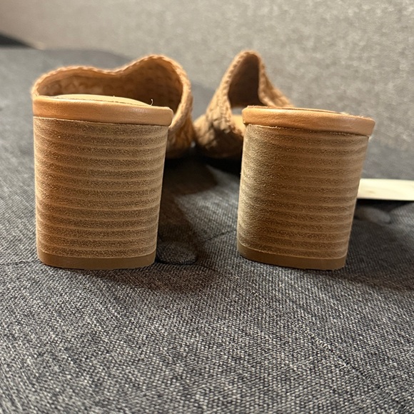 Joie Tan Genuine Leather Woven Block Heel Sandals - Picture 9 of 10